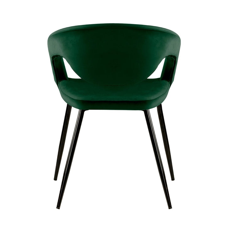 Chaise de Salle à Manger Velours Vert Foncé | LUNO - Designix
