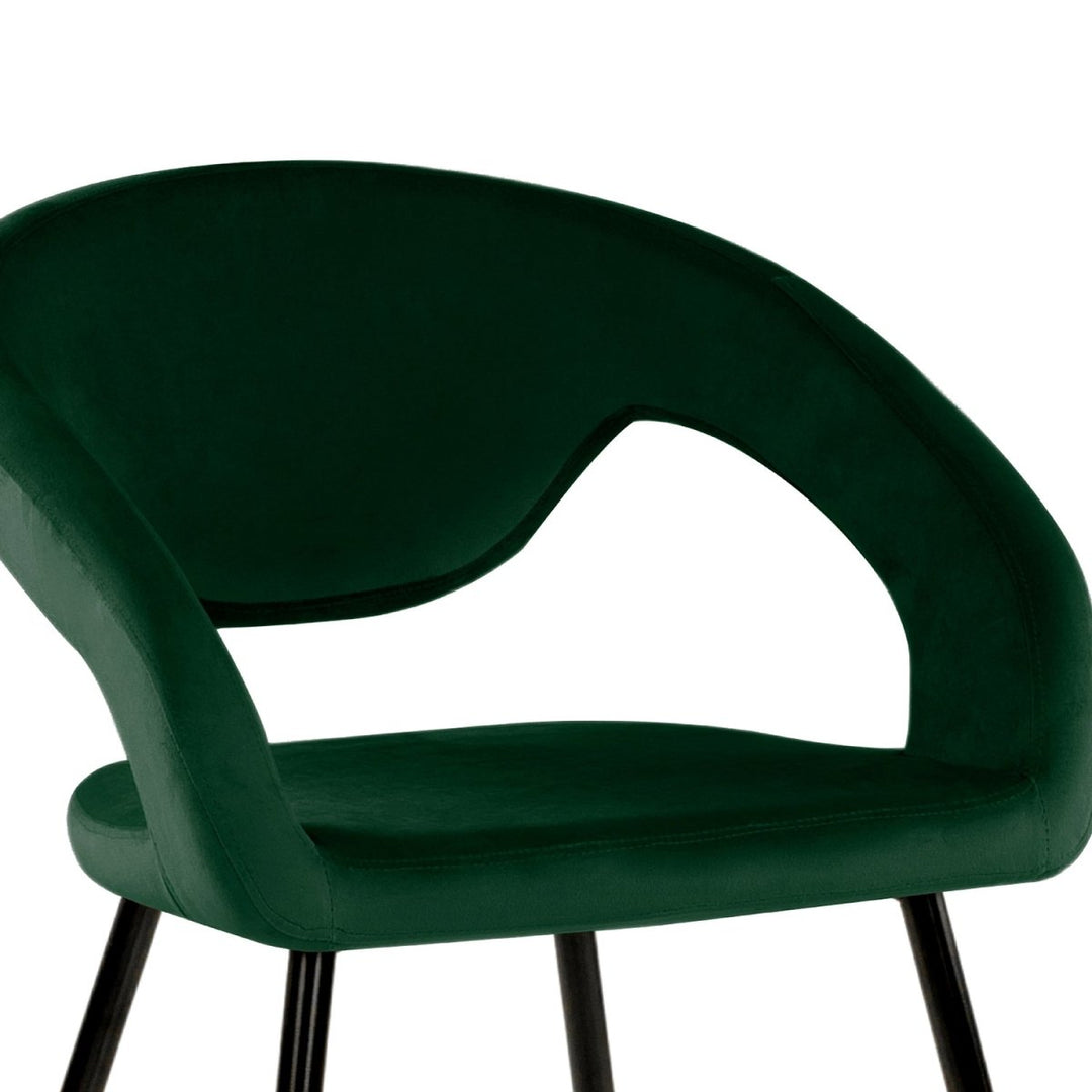Chaise de Salle à Manger Velours Vert Foncé | LUNO - Designix