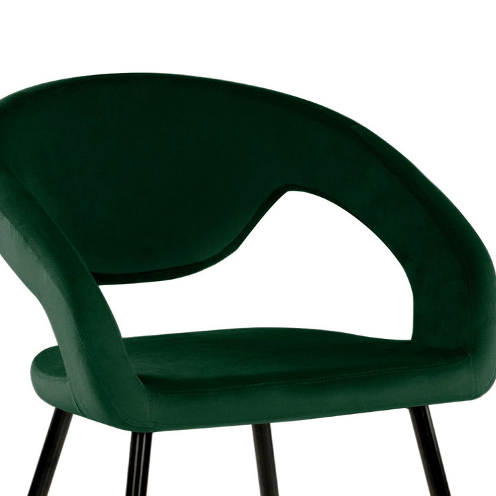 Chaise de Salle à Manger Velours Vert Foncé | LUNO - Designix