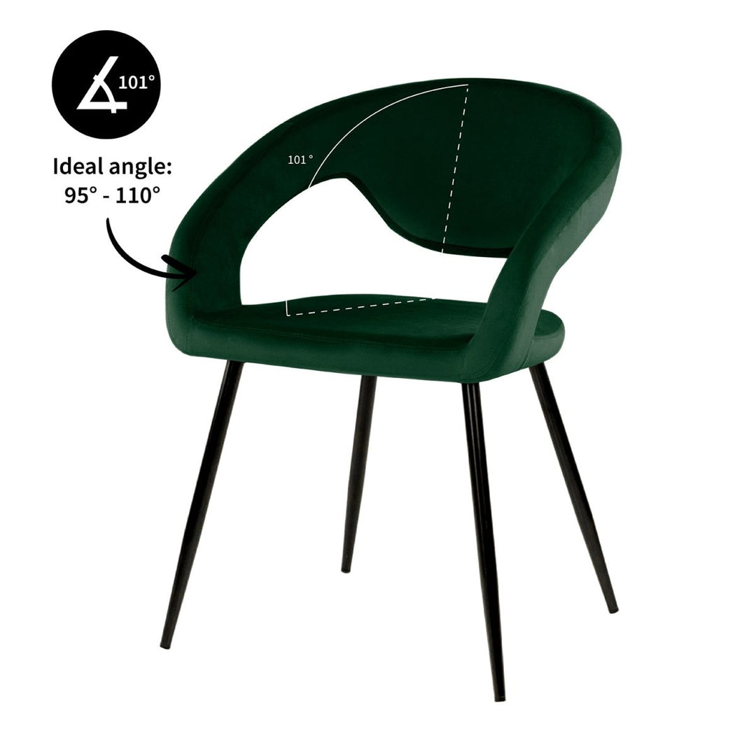 Chaise de Salle à Manger Velours Vert Foncé | LUNO - Designix