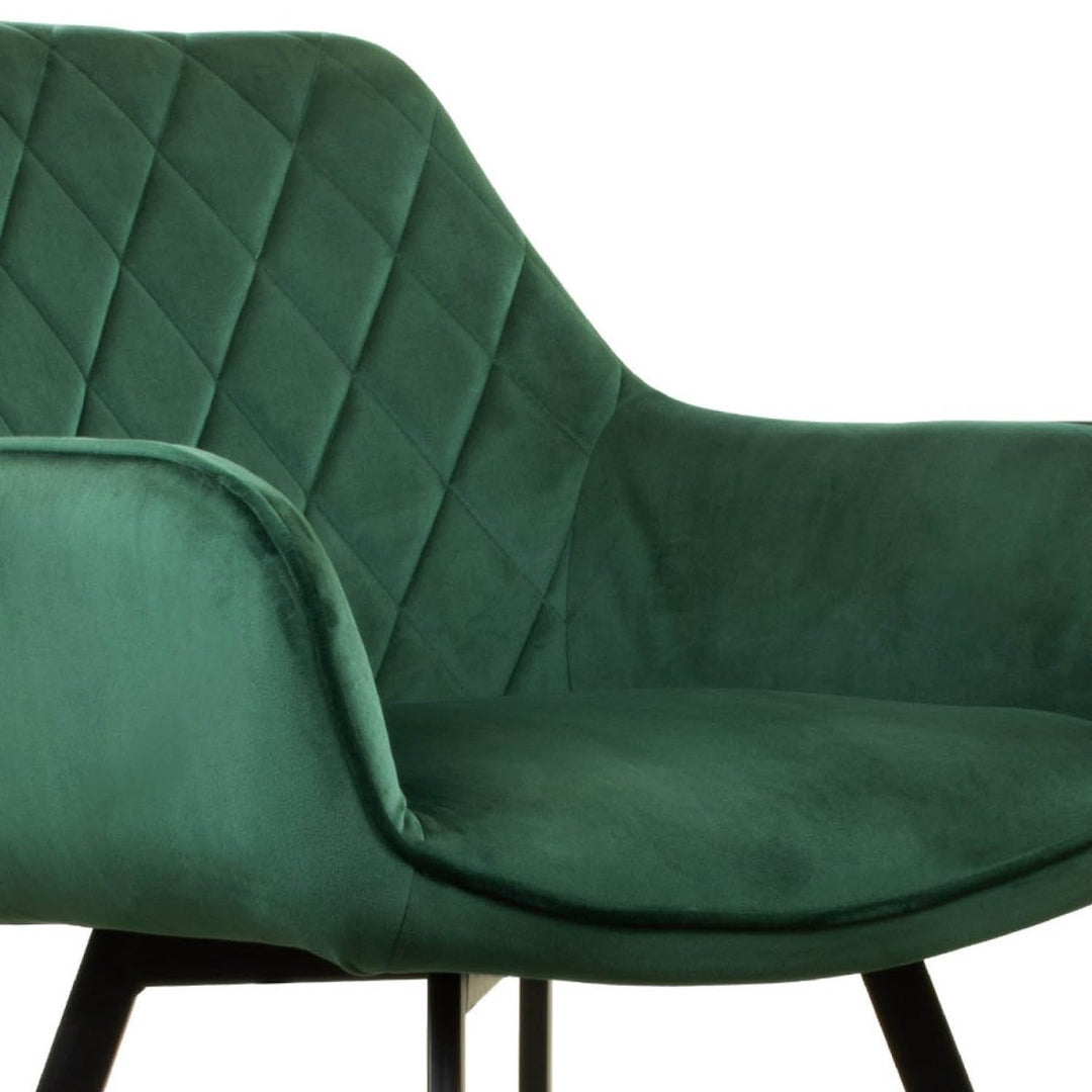 Chaise De Salle À Manger Velours Vert Foncé | VELA - Designix