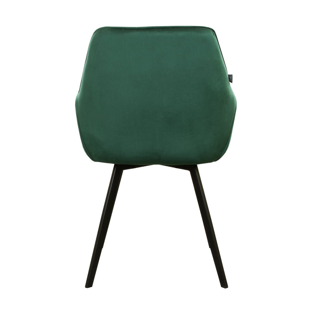 Chaise De Salle À Manger Velours Vert Foncé | VELA - Designix