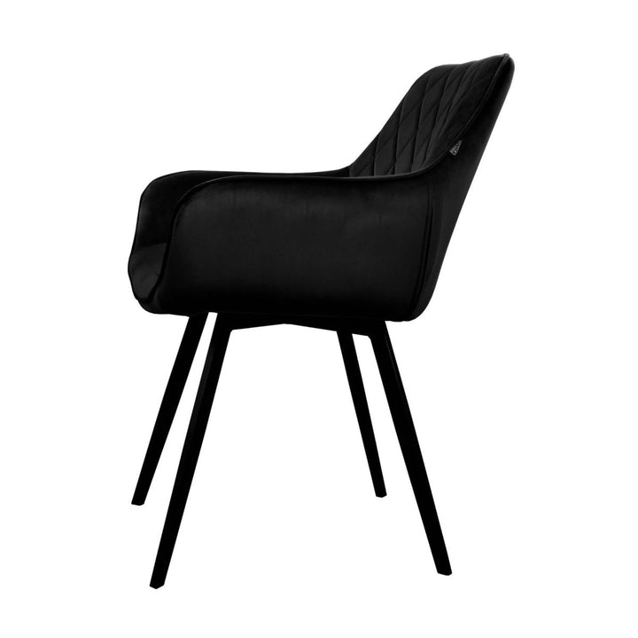 Chaise de Salle à Manger Velvet Noir Moderne | NOVA - Designix