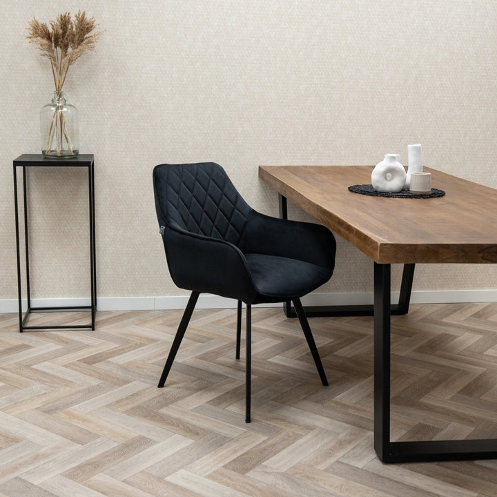 Chaise de Salle à Manger Velvet Noir Moderne | NOVA - Designix