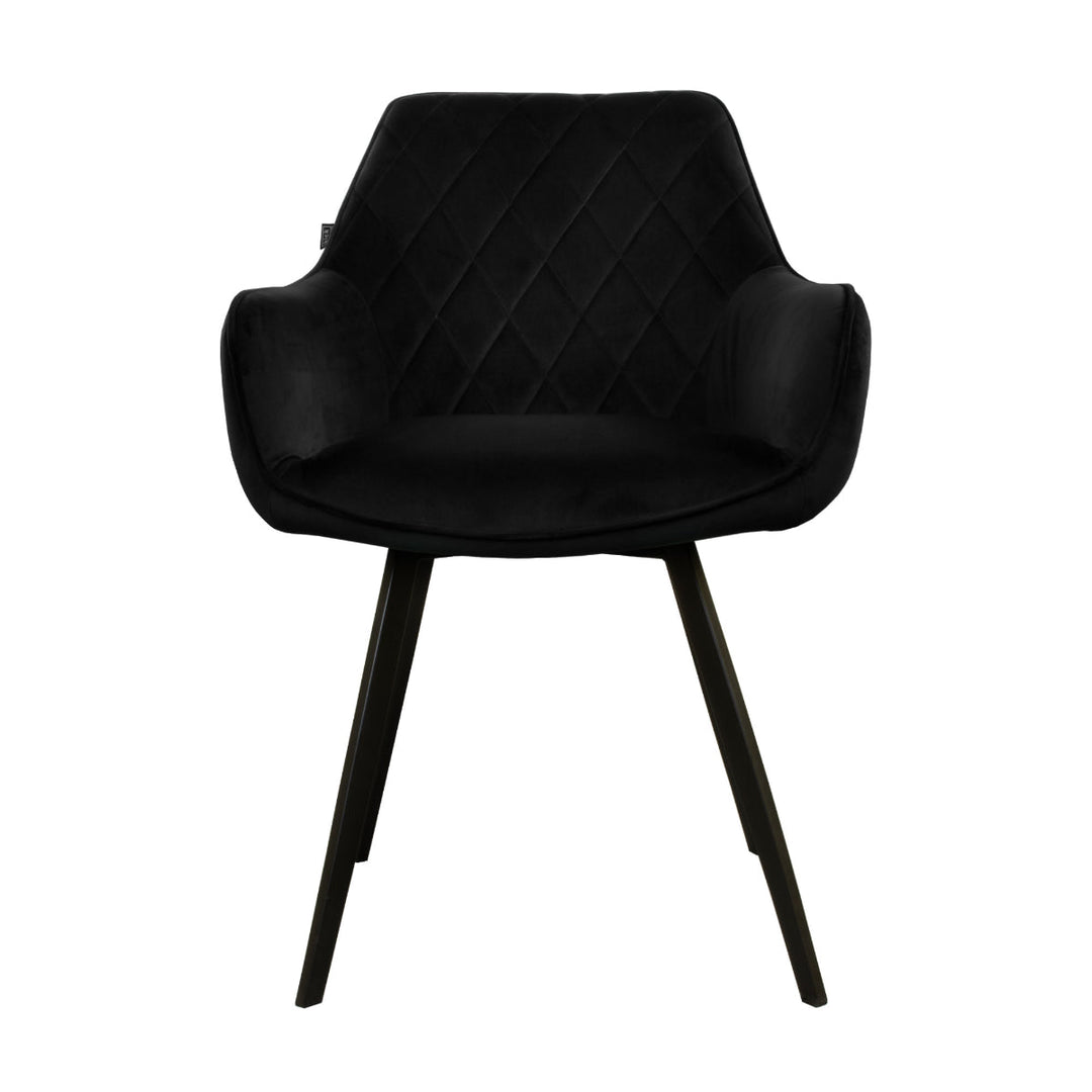Chaise de Salle à Manger Velvet Noir Moderne | NOVA - Designix