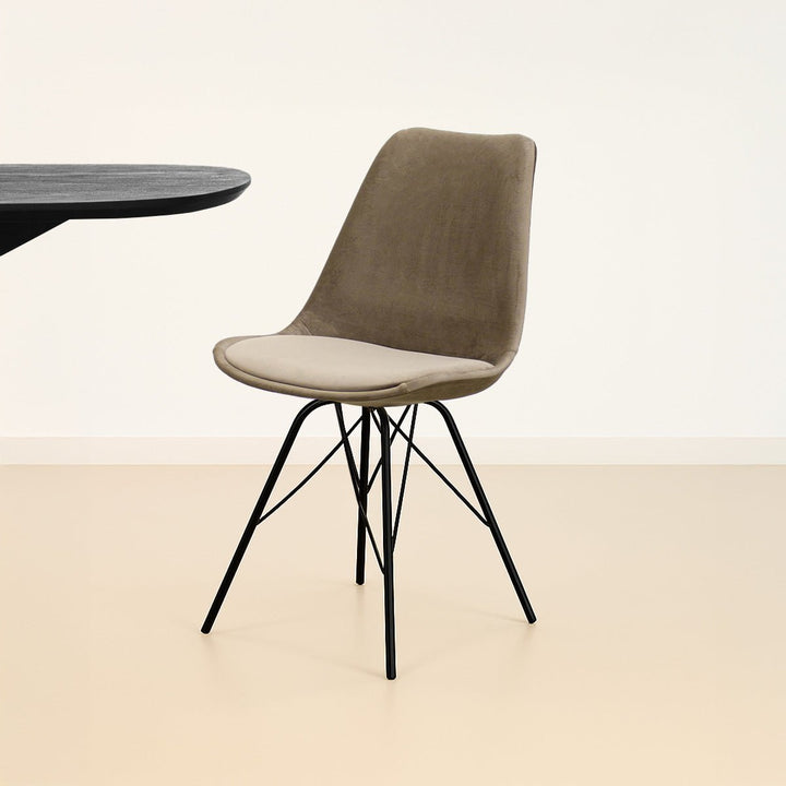 Chaise De Siège En Velours Taupe Moderne Et Confort | LUMA - Designix