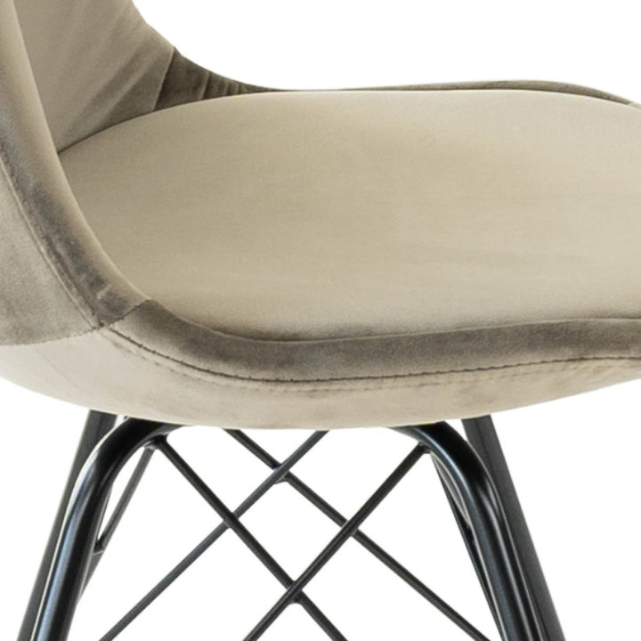 Chaise De Siège En Velours Taupe Moderne Et Confort | LUMA - Designix