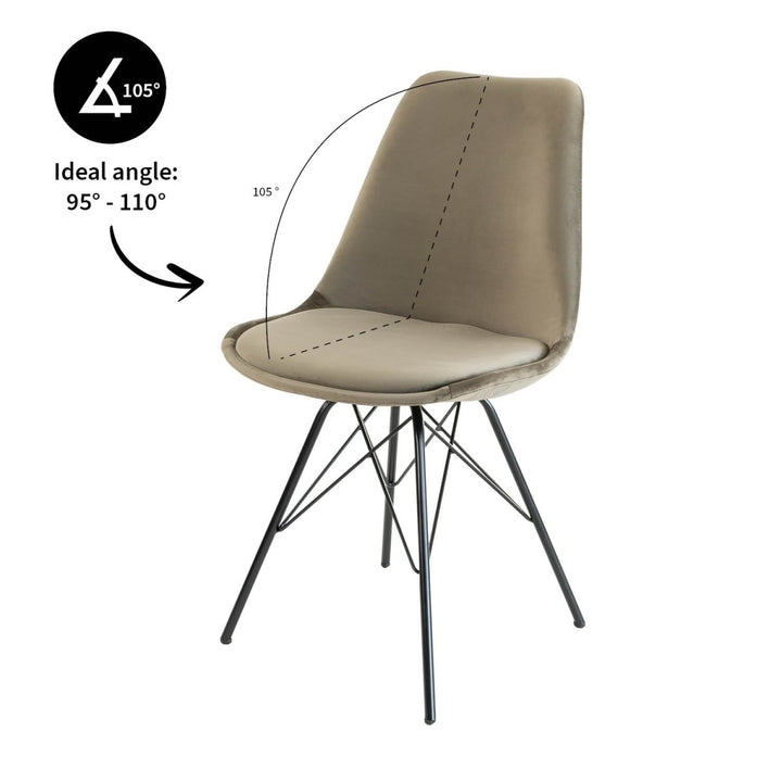 Chaise De Siège En Velours Taupe Moderne Et Confort | LUMA - Designix