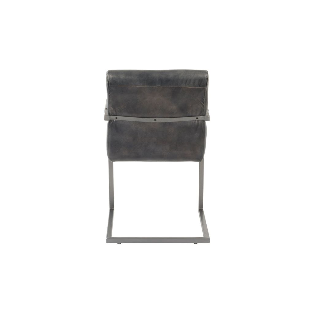 Chaise Design Cuir Métal Gris | Pare - Designix Chaises