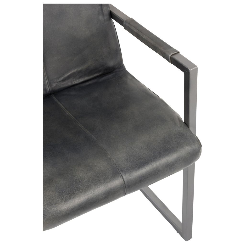 Chaise Design Cuir Métal Gris | Pare - Designix Chaises