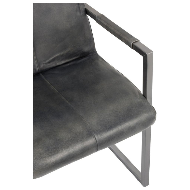 Chaise Design Cuir Métal Gris | Pare - Designix Chaises