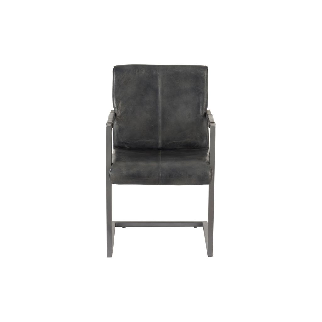 Chaise Design Cuir Métal Gris | Pare - Designix Chaises