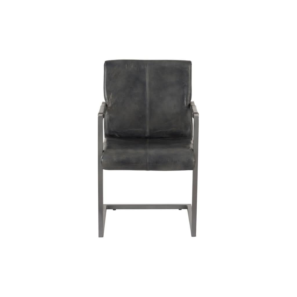 Chaise Design Cuir Métal Gris | Pare - Designix Chaises