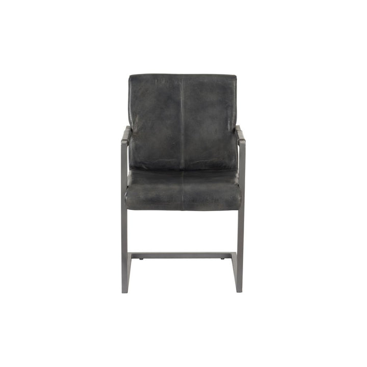 Chaise Design Cuir Métal Gris | Pare - Designix Chaises