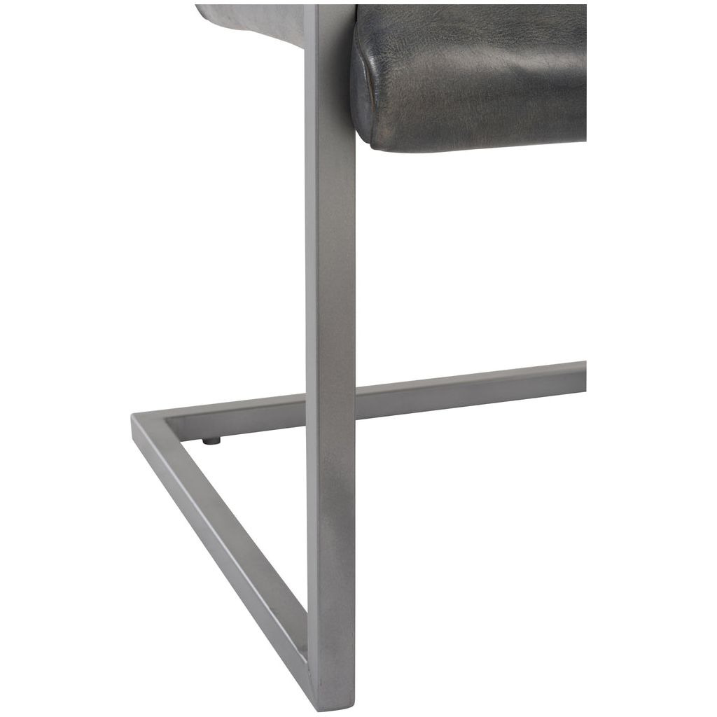 Chaise Design Cuir Métal Gris | Pare - Designix Chaises