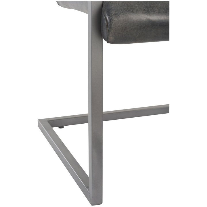 Chaise Design Cuir Métal Gris | Pare - Designix Chaises