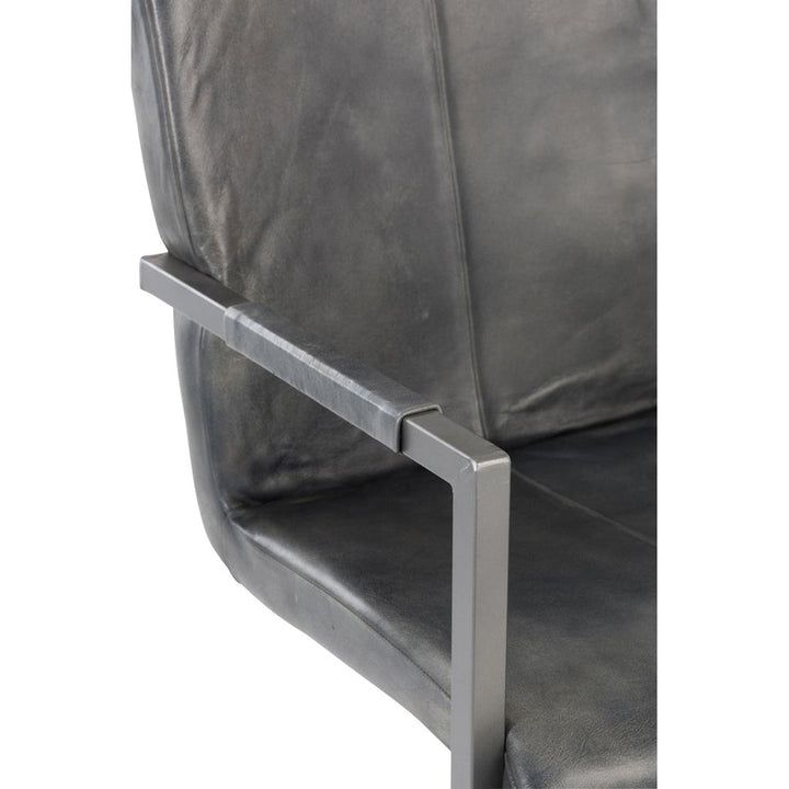 Chaise Design Cuir Métal Gris | Pare - Designix Chaises