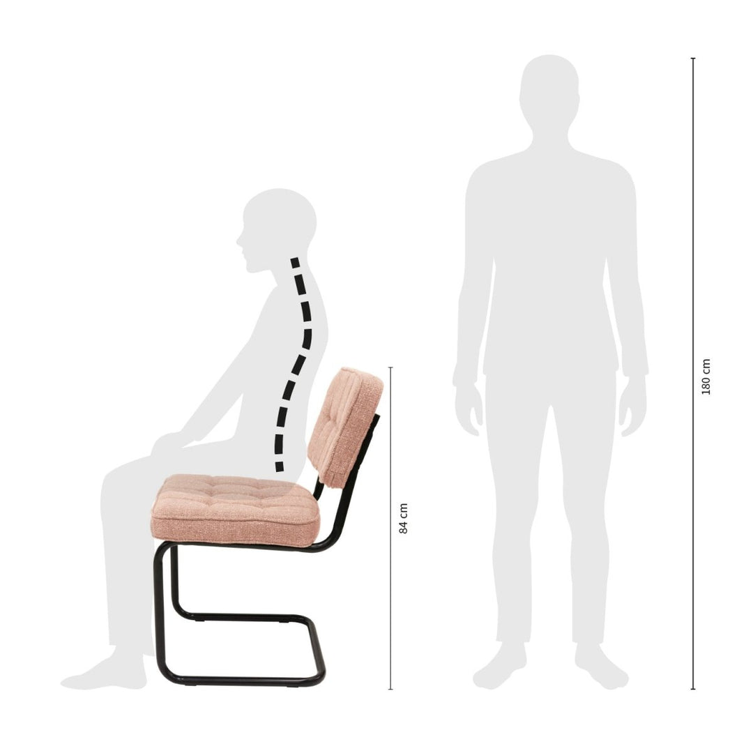 Chaise Design Ivy Revêt Coton Métal Noir Moderne Confort Élégante | NOVA - Designix