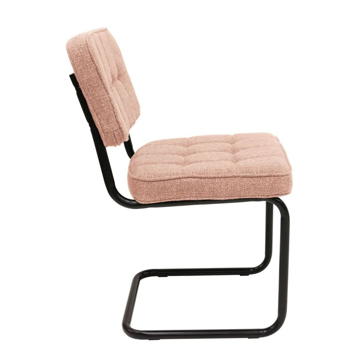 Chaise Design Ivy Revêt Coton Métal Noir Moderne Confort Élégante | NOVA - Designix