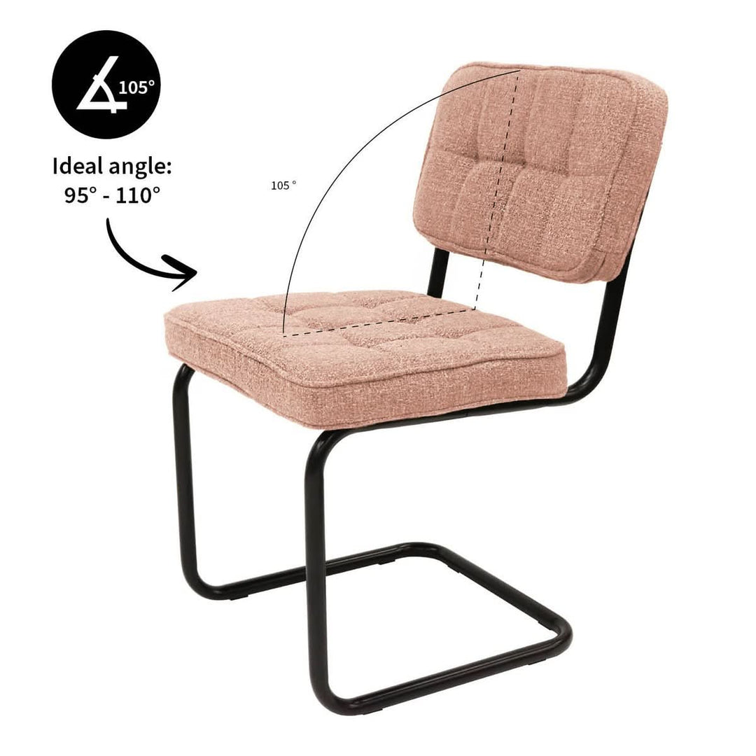 Chaise Design Ivy Revêt Coton Métal Noir Moderne Confort Élégante | NOVA - Designix