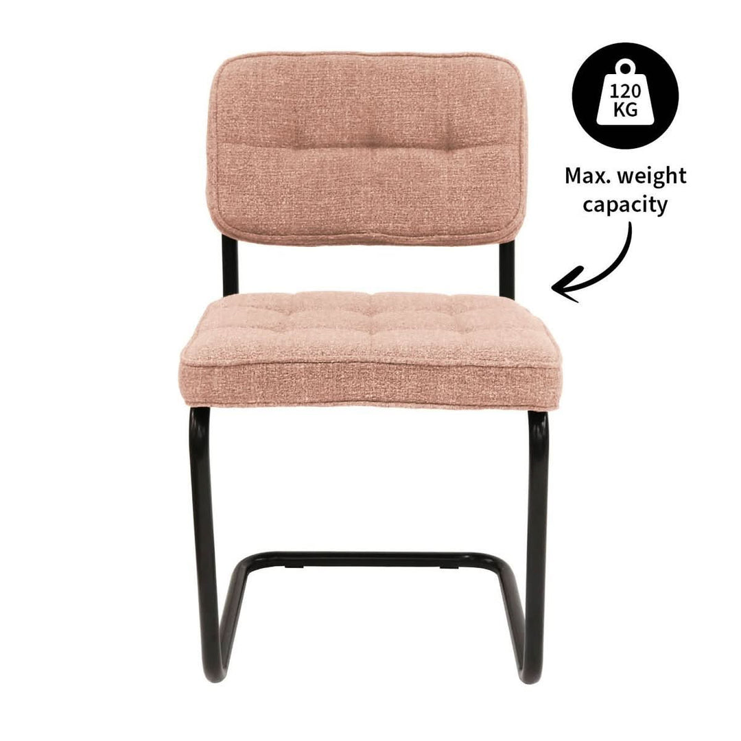 Chaise Design Ivy Revêt Coton Métal Noir Moderne Confort Élégante | NOVA - Designix