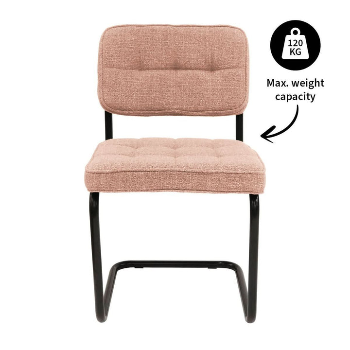 Chaise Design Ivy Revêt Coton Métal Noir Moderne Confort Élégante | NOVA - Designix