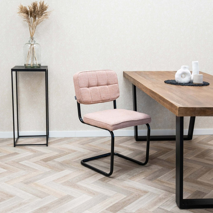 Chaise Design Ivy Revêt Coton Métal Noir Moderne Confort Élégante | NOVA - Designix