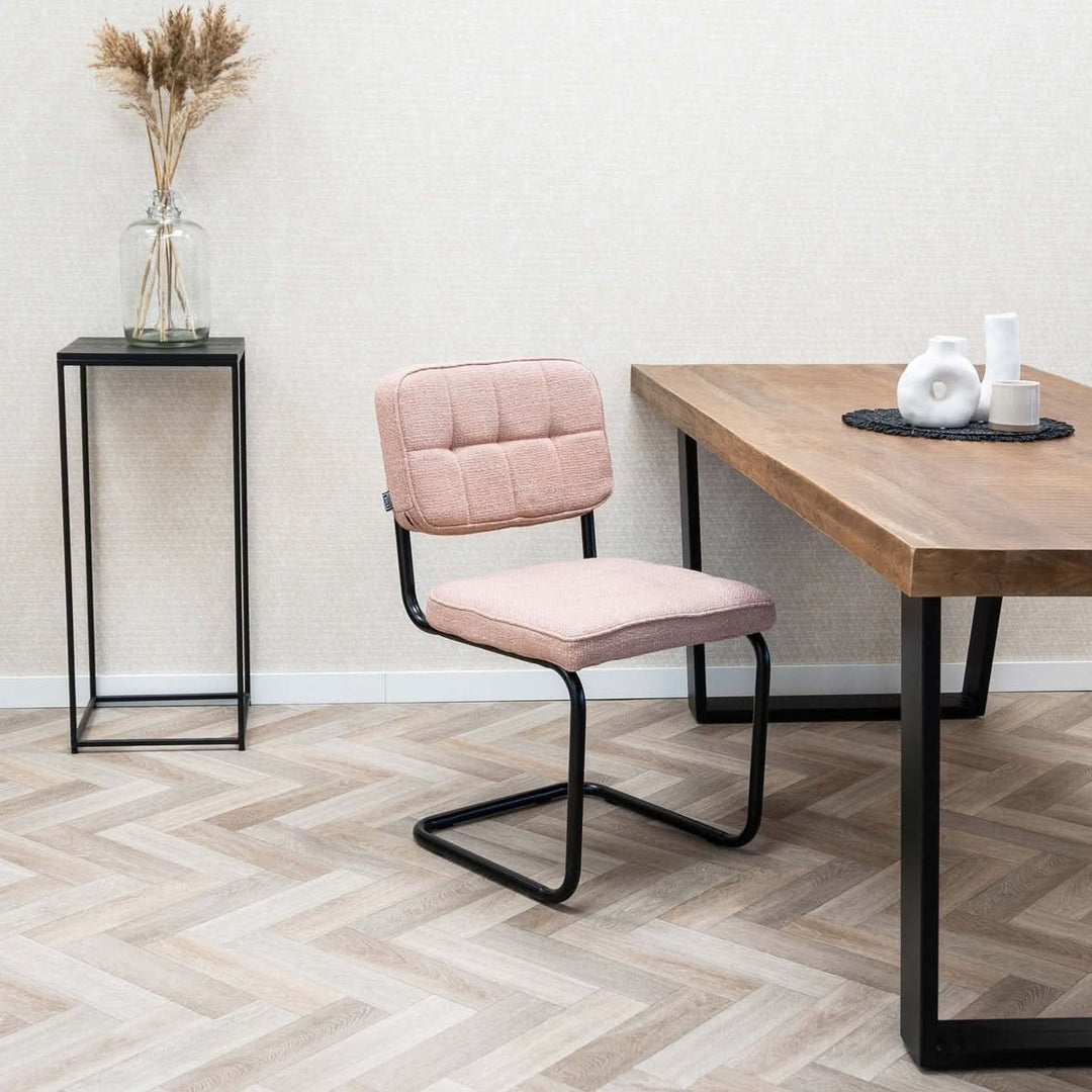 Chaise Design Ivy Revêt Coton Métal Noir Moderne Confort Élégante | NOVA - Designix