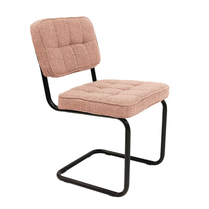 Chaise Design Ivy Revêt Coton Métal Noir Moderne Confort Élégante | NOVA - Designix