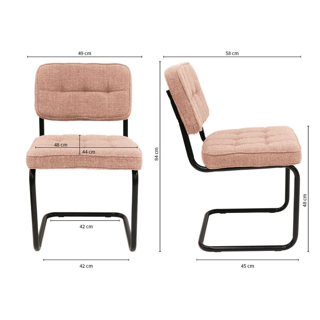 Chaise Design Ivy Revêt Coton Métal Noir Moderne Confort Élégante | NOVA - Designix