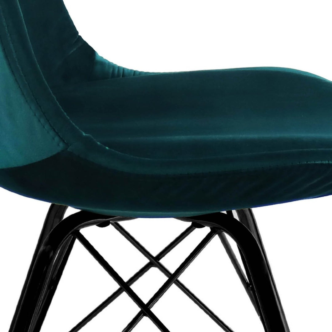 Chaise En Velours Bleu Profond Et Design Moderne | LORA - Designix