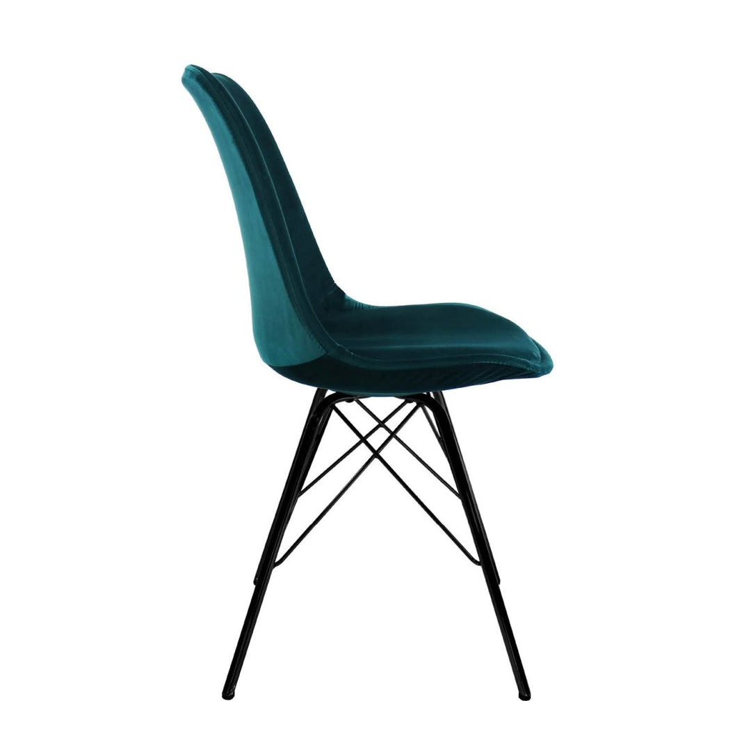 Chaise En Velours Bleu Profond Et Design Moderne | LORA - Designix