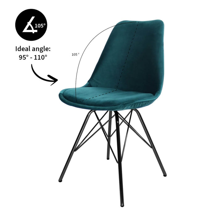Chaise En Velours Bleu Profond Et Design Moderne | LORA - Designix