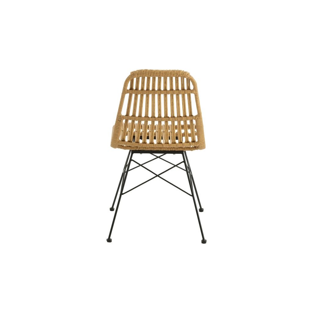 Chaise Extérieure Métal Rotin Noir | Qira - Designix Chaises