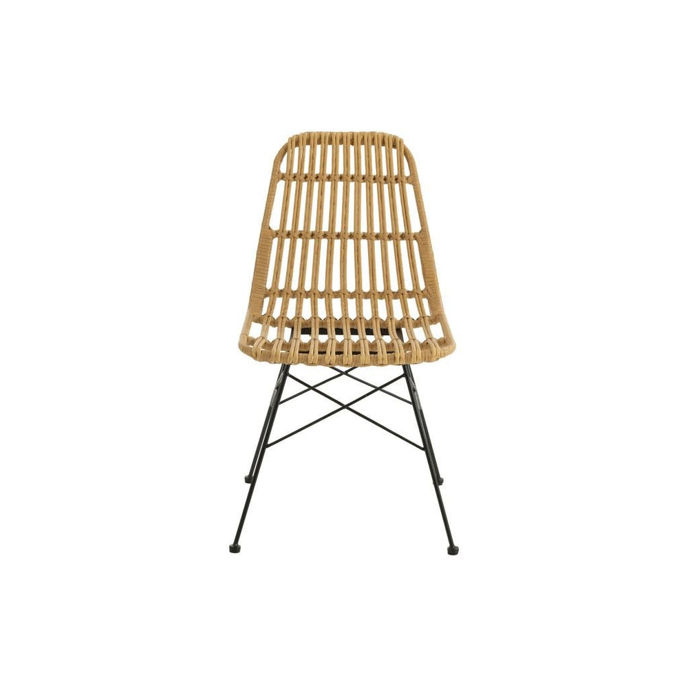 Chaise Extérieure Métal Rotin Noir | Qira - Designix Chaises