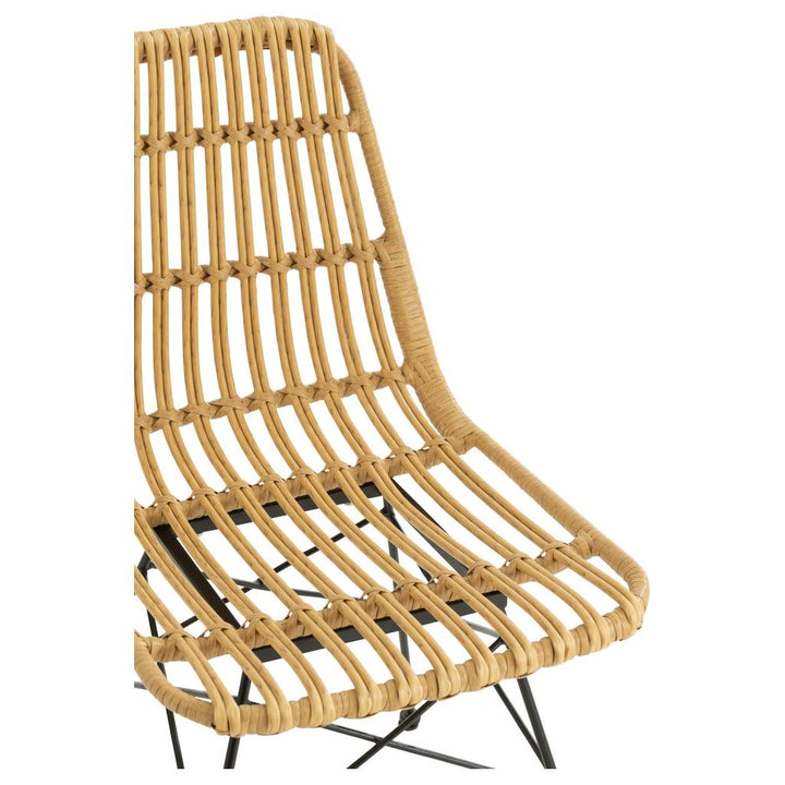 Chaise Extérieure Métal Rotin Noir | Qira - Designix Chaises