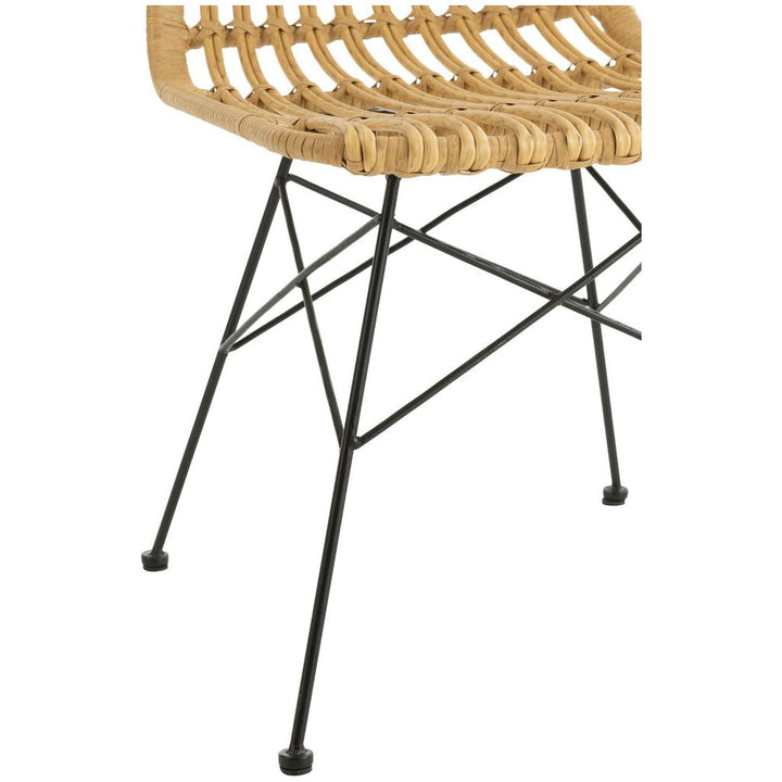 Chaise Extérieure Métal Rotin Noir | Qira - Designix Chaises