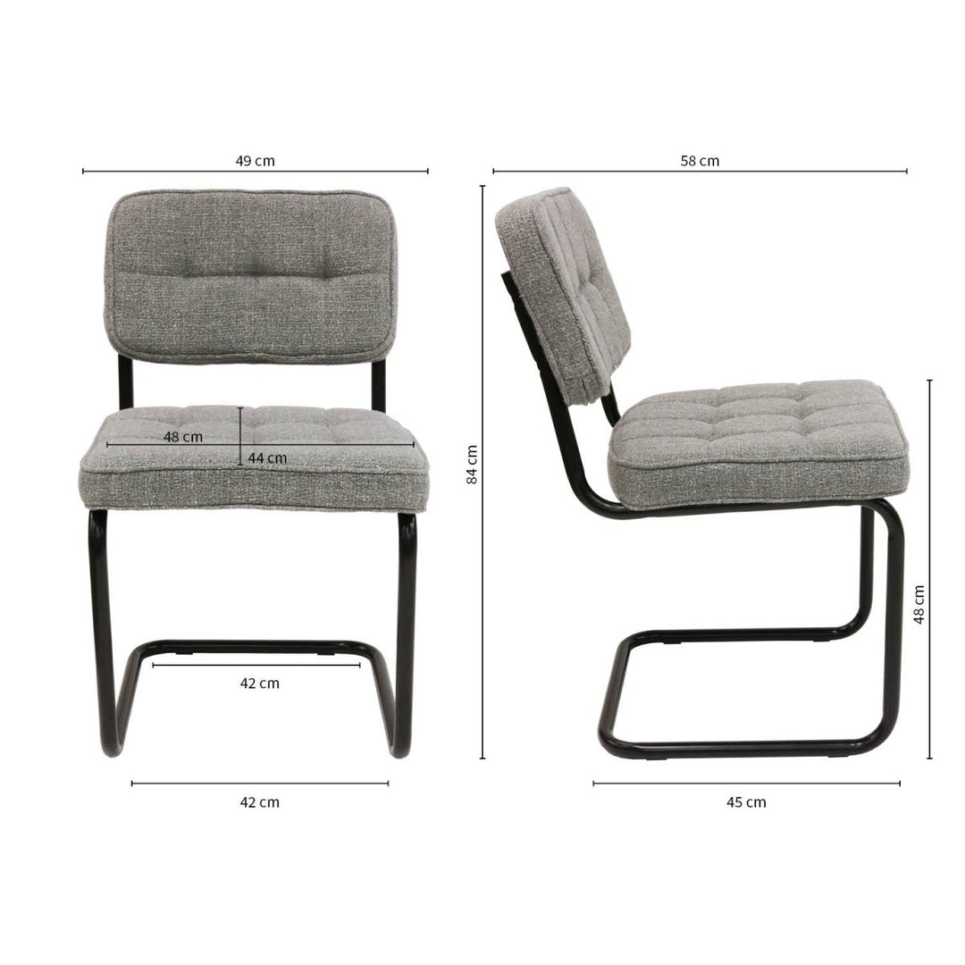 Chaise Ivy Buisframe Gris Moderne Confort Élégante | NOVA - Designix