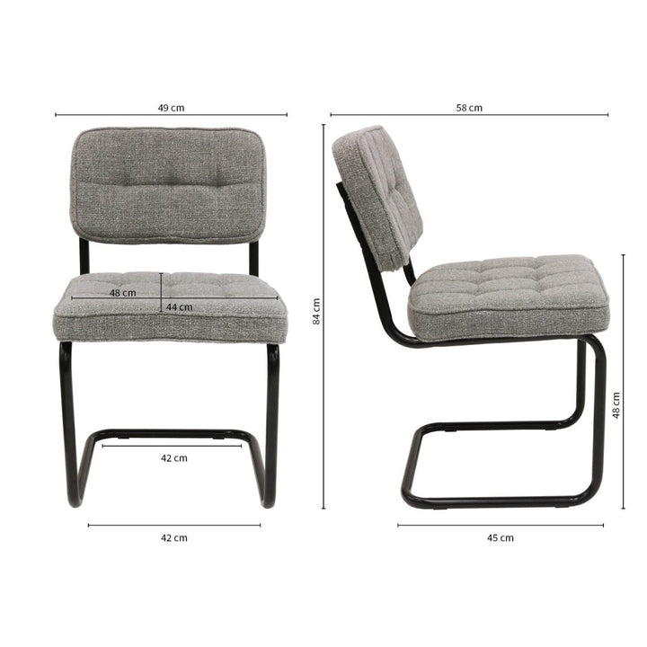 Chaise Ivy Buisframe Gris Moderne Confort Élégante | NOVA - Designix