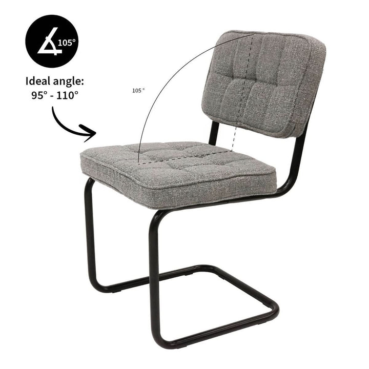 Chaise Ivy Buisframe Gris Moderne Confort Élégante | NOVA - Designix
