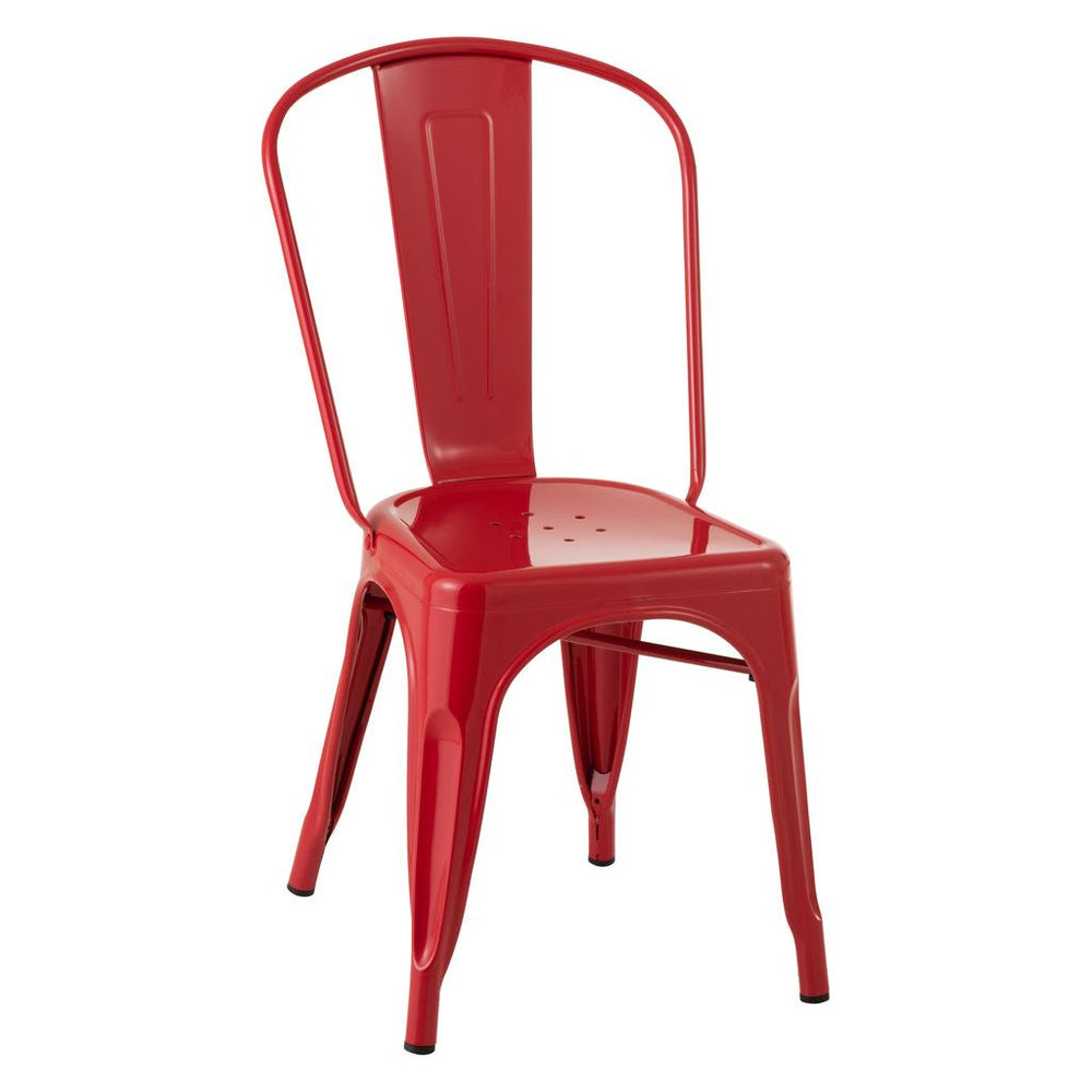 Chaise Métal Rouge Vintage | Wari - Designix Chaises