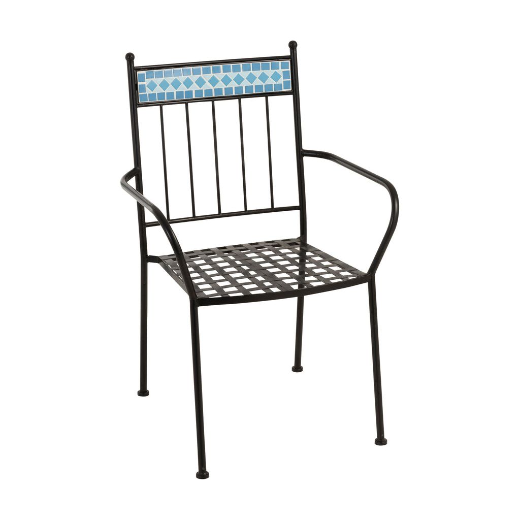 Chaise Mosaïque Métal Céramique Bleu | Aira - Designix Chaises