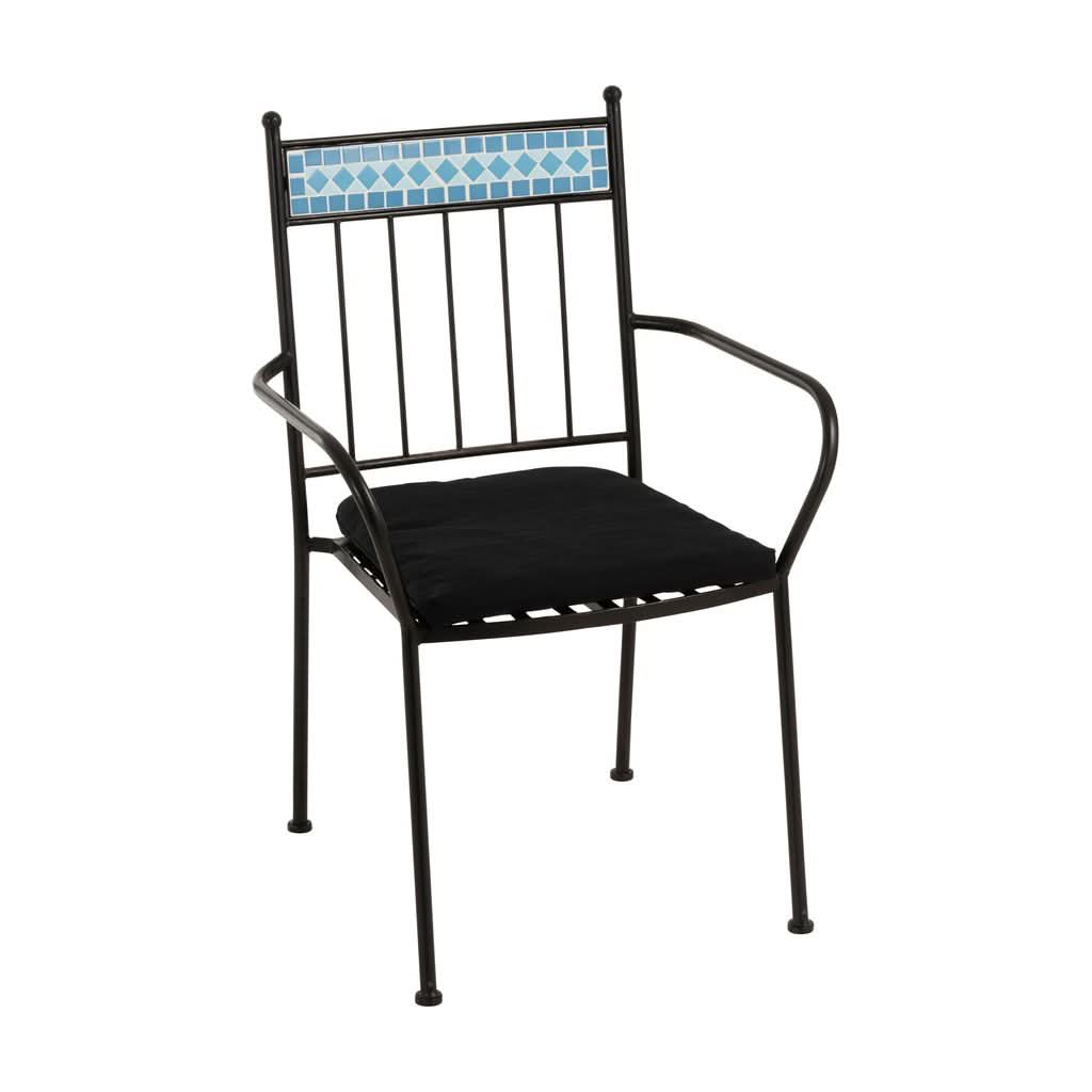 Chaise Mosaïque Métal Céramique Bleu | Aira