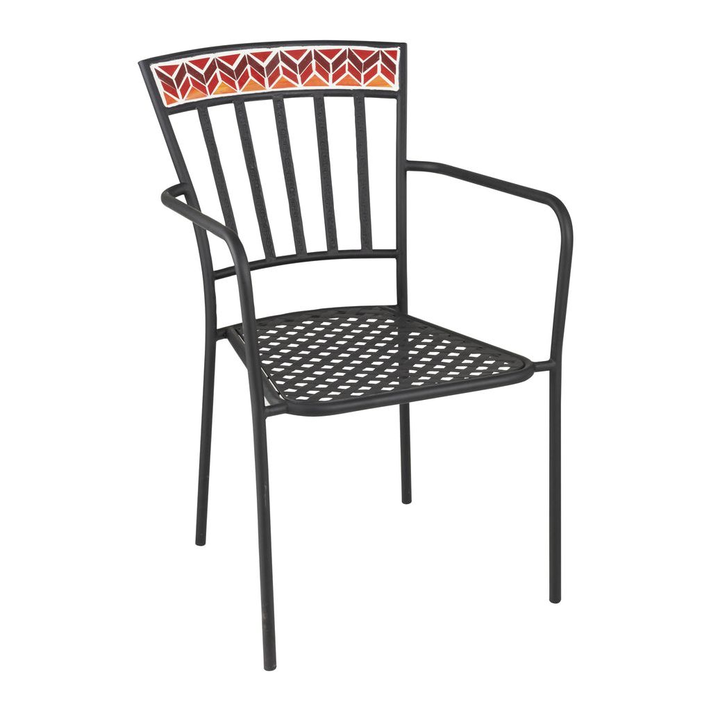 Chaise Mosaïque Verre Métal Rouge | Bylo - Designix Chaises