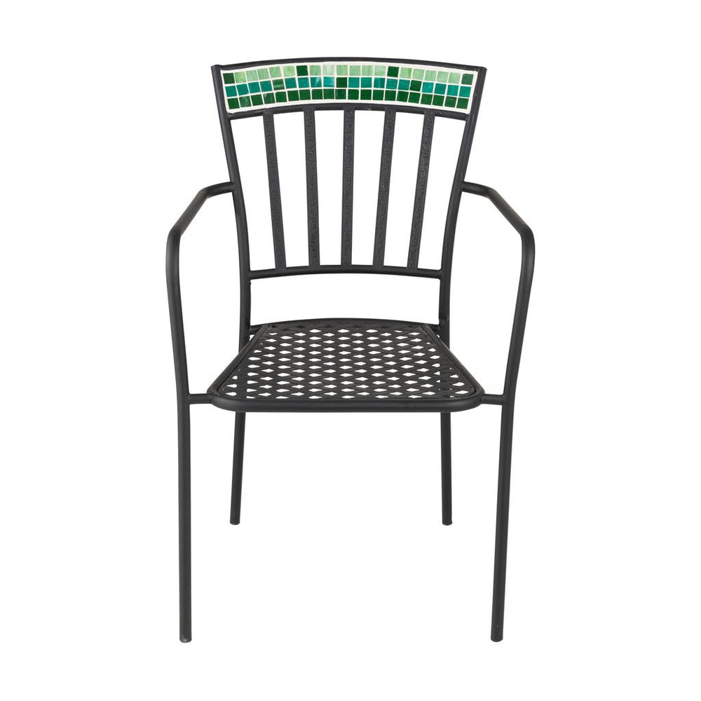 Chaise Mosaïque Verre Métal Verte | Cale - Designix Chaises