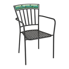 Chaise Mosaïque Verre Métal Verte | Cale