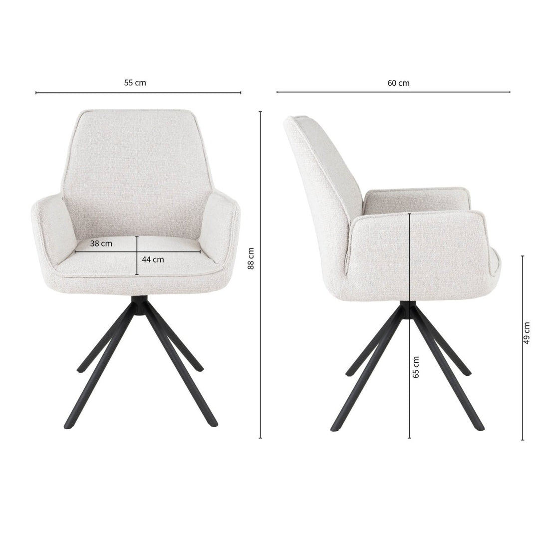 Chaise pivotante Alex - Blanc - Designix