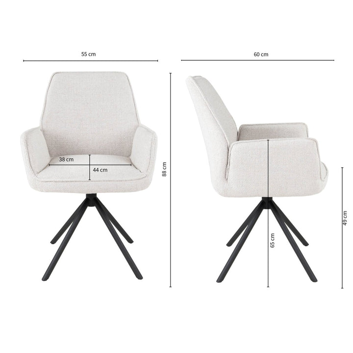Chaise pivotante Alex - Blanc - Designix