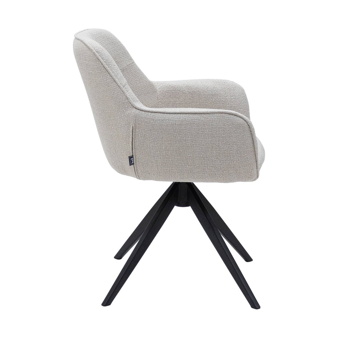 Chaise Pivotante Arne Blanc Tissu Texturé Moderne | ELIXA - Designix
