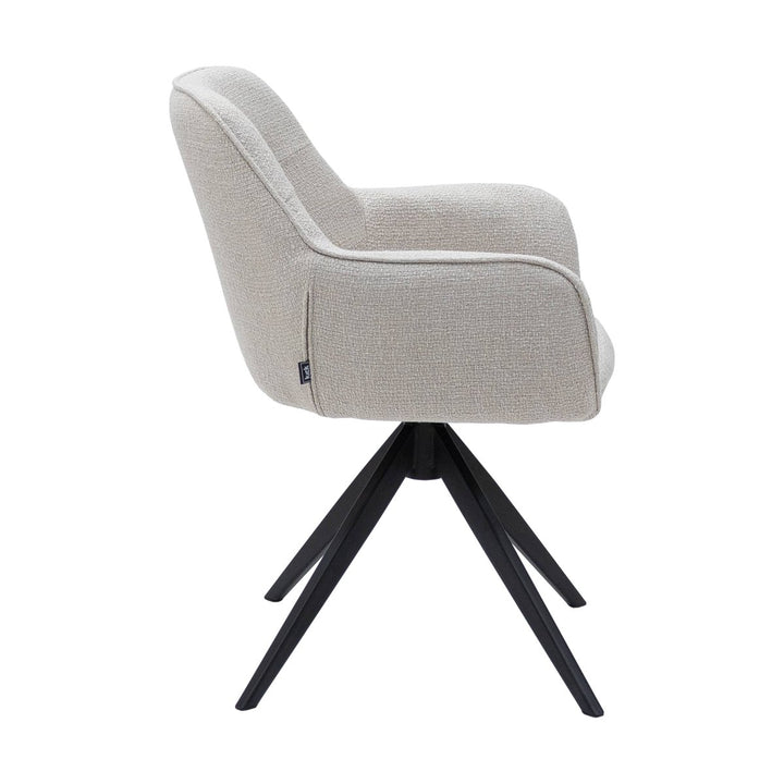 Chaise Pivotante Arne Blanc Tissu Texturé Moderne | ELIXA - Designix